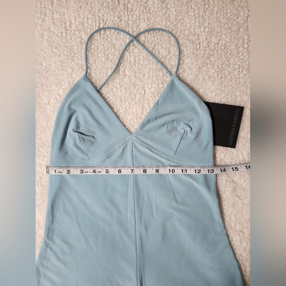 NWT Norma Kamali x REVOLVE Low Back Slip Jumpsuit in Powder Blue Size M - Picture 9 of 13